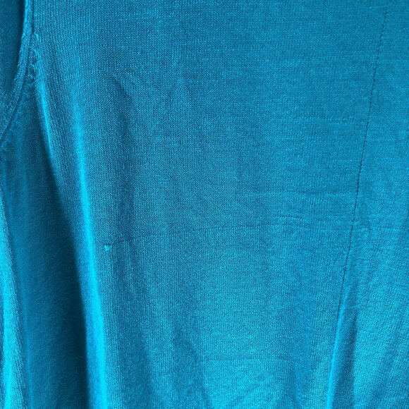 Chicos Turquoise Open Front Stitch-Detail Cardigan 3/4 Sleeve Size 0 (US Size S) - Picture 3 of 6